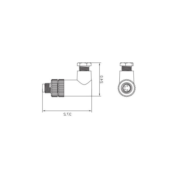 M8 4 Pin、male 90°、Screw connection、63F123